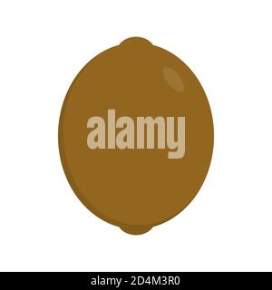 Summer fruits for healthy lifestyle. Kiwi, whole fruit. Vector illustration cartoon flat icon isolated on white. Stock Vector