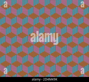 Seamless texture with colored segments(cube) Stock Vector