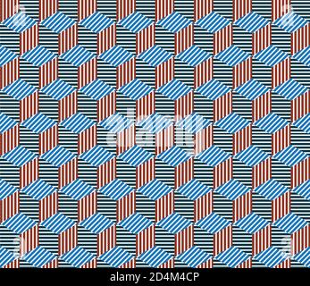 Seamless texture with colored segments(cube) Stock Vector