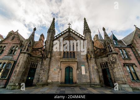 Low angle shot of a St Mary's Roman Catholic Church in Inverness, UK Stock Photo