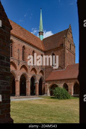 The courtyard of the Chorin monastery in Brandenburg Stock Photo