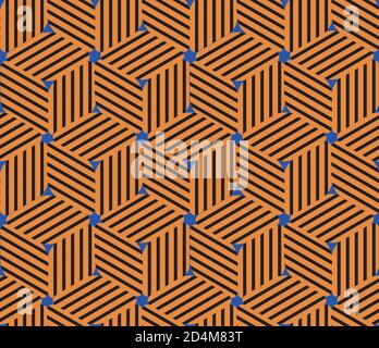 Seamless pattern with oblique colored bands(cube) Stock Vector