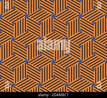 Seamless pattern with oblique colored bands(cube) Stock Vector