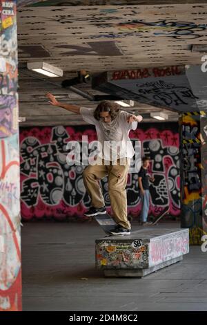 Southbank Skate park on the 22nd September 2020 in South London in the United Kingdom. Photo by Sam Mellish
