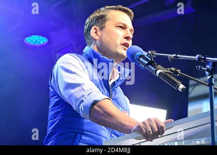 Vienna, Austria. 09th Oct, 2020. Final election campaign of the FPÖ (Freedom Party Austria) for the mayoral elections on October 11, 2020. The picture shows FPÖ Vice Mayor Dominik Nepp. Stock Photo