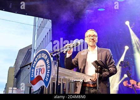 Vienna, Austria. 09th Oct, 2020. Final election campaign of the FPÖ (Freedom Party Austria) for the mayoral elections on October 11, 2020. The picture shows the executive chairman of the FPÖ, Herbert Kickl. Stock Photo