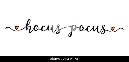 Hand sketched HOCUS POCUS quote as banner. Lettering for poster, label, sticker, flyer, header, card, advertisement, announcement.. Stock Vector