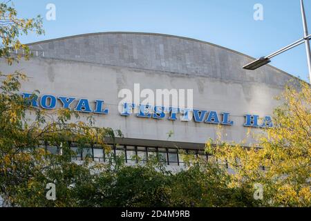 The Royal Festival Hall on the 14th September 2020 on the South Bank in the United Kingdom. Photo by Sam Mellish Stock Photo