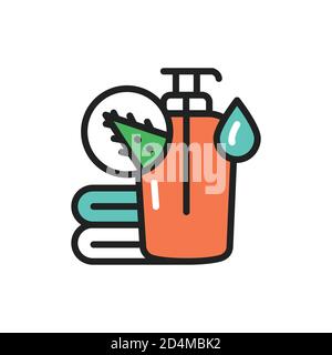 Aloe gel soap color line icon. Vector illustration.Outline pictogram for web page, mobile app, promo Stock Vector