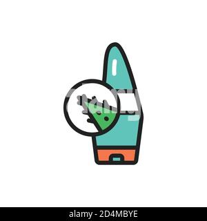 Aloe cream color line icon. Vector illustration. Outline pictogram for web page, mobile app, promo Stock Vector