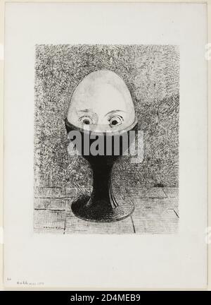 The Egg  -  Date: 1885; Odilon Redon; French; 1840-1916 Stock Photo