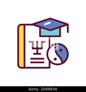 Psychology courses color line icon. Vector illustration Stock Vector