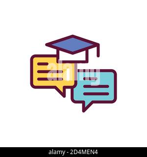 Oratory courses color line icon. Vector illustration Stock Vector