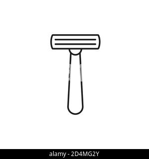 razor icon element of barbershop icon for mobile concept and web apps. Thin line razor icon can be used for web and mobile. Premium icon on white Stock Vector