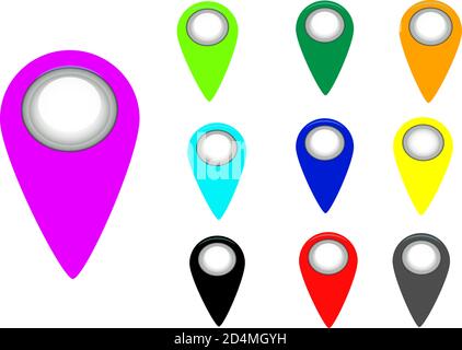 map pointer pin isolated on white background Stock Vector