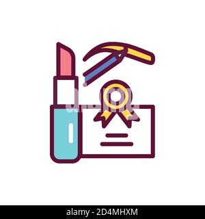 Beauty industry courses color line icon. Vector illustration Stock Vector
