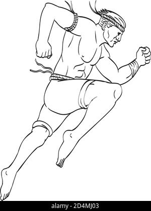 Muay Thai combat martial art from Thailand  hand drawing Stock  Illustration  Adobe Stock