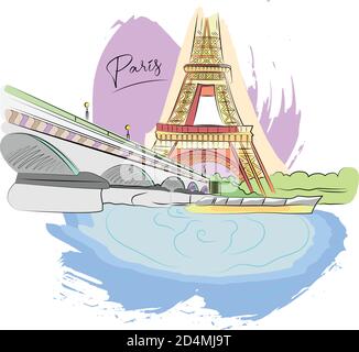 Cityscape of Paris Stock Vector