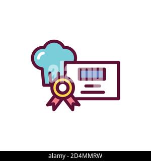 Cooking courses color line icon. Vector illustration. Outline pictogram for web page, mobile app, promo Stock Vector