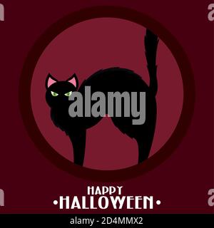 Isolated cat halloween holiday october poster- Vector Stock Vector