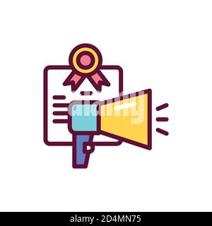 Marketing and advertising courses black line icon. Vector illustration. Stock Vector