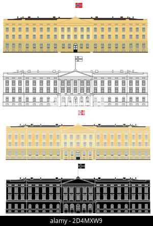Royal Palace in Oslo, Norway Stock Vector