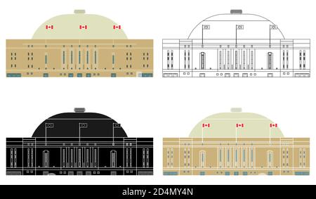 Maple Leaf Gardens in Toronto, Canada. Stock Vector