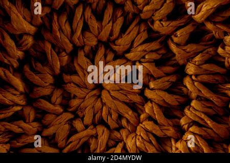 Brown Textured Braided Vimini Background Stock Photo