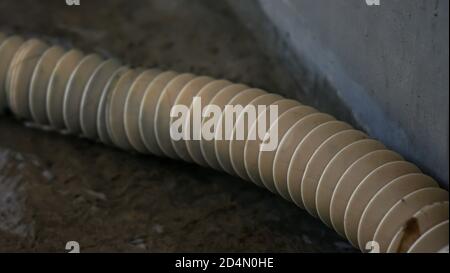 Close up the washing machine water hose Stock Photo