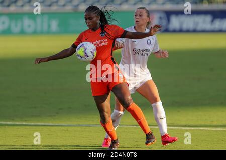 Kissimmee, Florida, USA. 9th Oct, 2020. Houston Dash forward NICHELLE PRINCE (8) receives the ball during the Orlando Pride vs Houston Dash match at Osceola County Stadium in Kissimmee, Fl on October 9, 2020. Credit: Cory Knowlton/ZUMA Wire/Alamy Live News Stock Photo