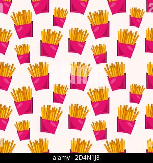 french fries seamless pattern vector illustration background Stock Vector