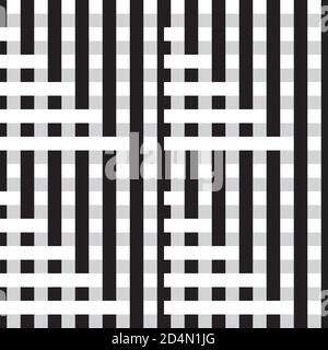 Pattern with interlacing black and white stripes Stock Vector