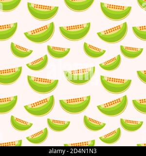 slice of melon seamless pattern vector illustration background  Stock Vector