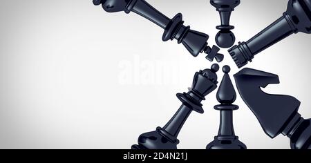 Leadership concept and business teamwork leader or team strategy as a 3D render. Stock Photo