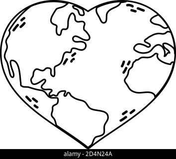 heart shaped world coloring page