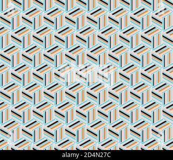 Seamless pattern with colored bands(cube) Stock Vector