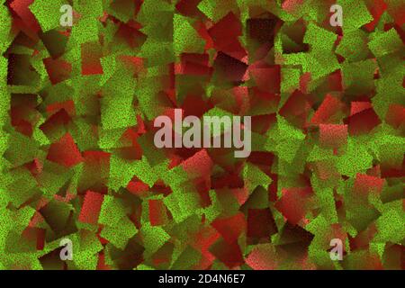 Seamless pattern of squares in green and red. Stock Photo