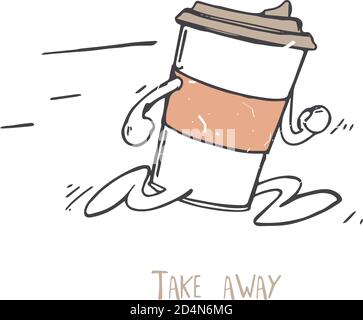 Coffee to Go, cartoon character Stock Vector