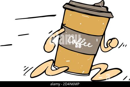 Coffee to Go, cartoon character Stock Vector