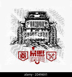 Jeep Wrangler - Suv car on white - elements for tshirt and emblem - vector  set Stock Vector Image & Art - Alamy