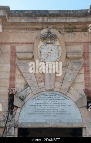 November 27th, 2018. La Cabana fortress, Havana Harbour, Havana, Cuba. Inscription over the entrance into the fortress. Stock Photo