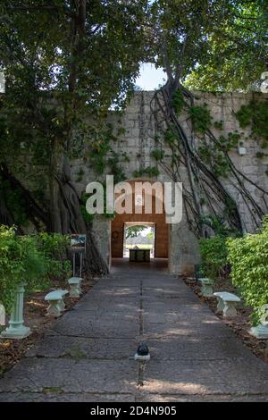 November 27th, 2018. La Cabana fortress, Havana Harbour, Havana, Cuba. Gardens within the inner walls of the fortifications. Stock Photo