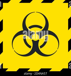 Caution biohazard sign, biological threat alert Stock Vector