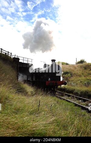 49395 passing under the Furnace Sidings - Big Pit line. Stock Photo