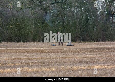 Driven game shooting in Lancashire, England Stock Photo