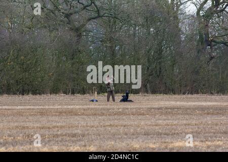 Driven game shooting in Lancashire, England Stock Photo