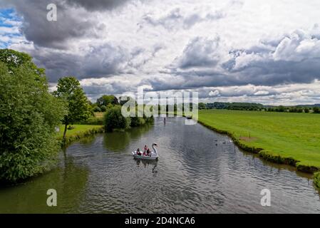 Swan hire pedaloes, The Riverside, Lechlade-on-Thames Gloucestershire, England, United Kingdom - 19th of July 2020 Stock Photo