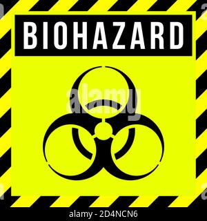 Caution biohazard sign, biological threat alert Stock Vector