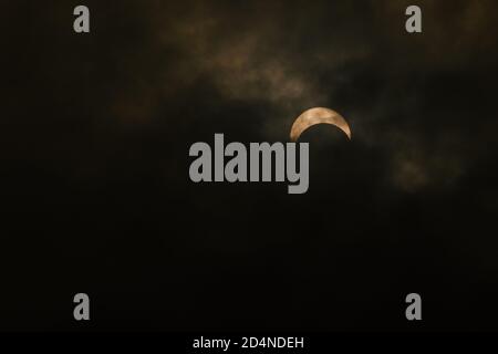 partial annular Solar Eclipse of 26th December 2019 from Pune, India Stock Photo