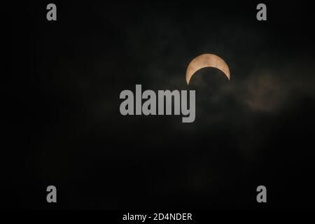 partial annular Solar Eclipse of 26th December 2019 from Pune, India Stock Photo